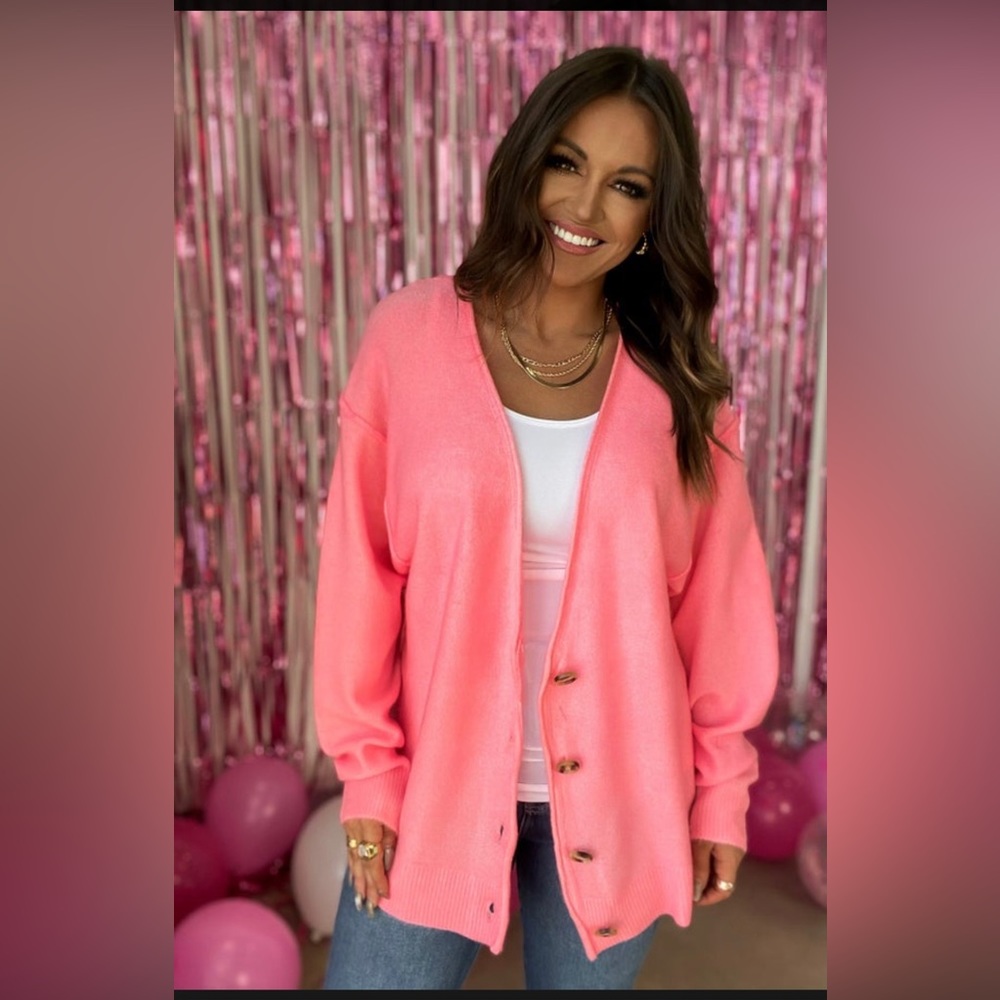 Bright Pink Cardigan